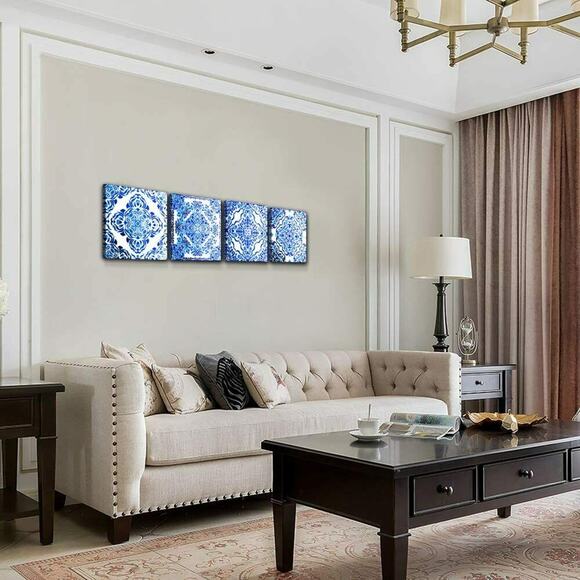 Modern Canvas Wall Art Print for Living Decor Bedroom Vintage Design 4 Pieces - Picture 4 of 9